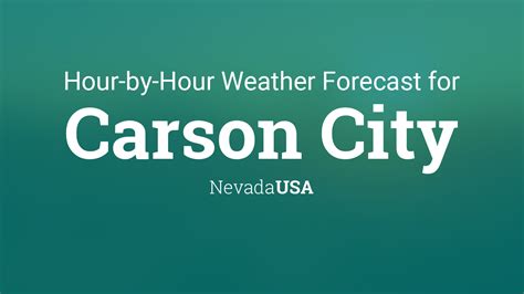 Carson city hourly weather - Low 58F. WSW winds at 10 to 15 mph, decreasing to less than 5 mph. Chance of rain 30%. Tomorrow 08/15 11 % / 0 in Sunshine and some clouds. Hot. High 91F. Winds SSE at 5 …